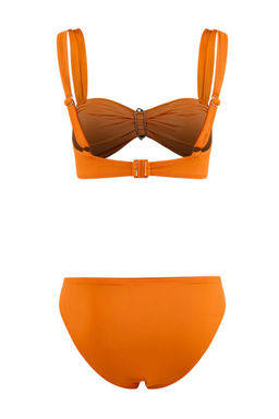 Turuncu Straplez Kapl? Dokum Aksesuarl? Normal Bel Regular Bikini Tak?m? TBESS26BT00052