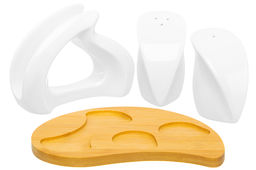 Набор для специй Elan Gallery Кристалл фарфор 3 предмета на подставке 19×14,5×10 см  фото 9