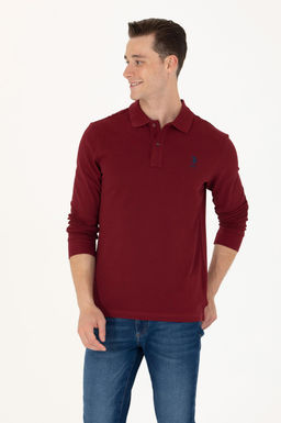 U. S. Polo Assn / Мужской бордово-красный базовый свитшот - U.s. polo assn фото 17