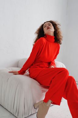 7362 Костюм трикотажный в стиле бохо алый - Martichelli фото 12