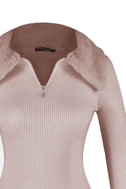 Pudra Polo Yaka Suni Kurk Detayl? Triko Kazak TWOAW24KZ00204 - Trendyolmilla фото 7