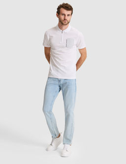 Beyaz Slim Fit Polo Yaka Ti__rt