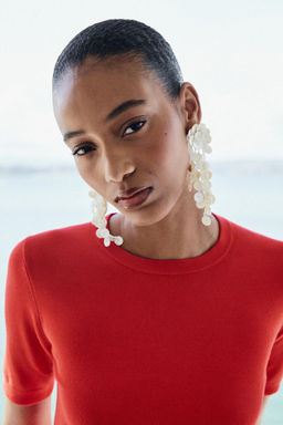 BASIC PLAIN KNIT SHORT SLEEVE TOP - Zara фото 19