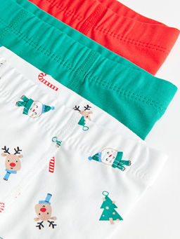 Beli Lastikli Bask?l? Erkek Bebek Boxer 3l? - Waikiki фото 3