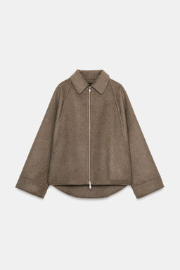 WOOL BLEND JACKET WITH ZIP ZW COLLECTION - Zara фото 6