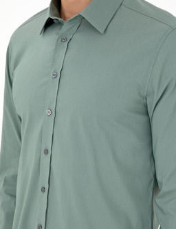 Мятная приталенная рубашка с длинным рукавом - Cacharel фото 7