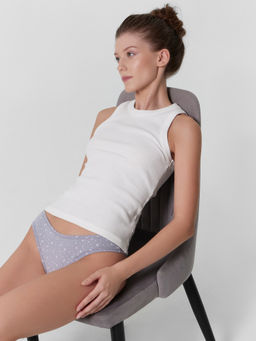 Цена за 2 штуки! Трусы женские слипы серые со снежинками снежинки на сером 412457 - Mark formelle фото 7