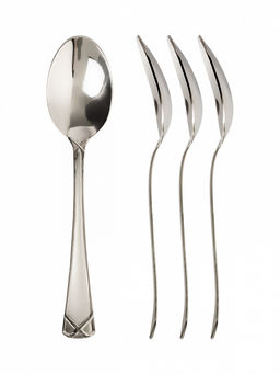 Набор столовых приборов 16 шт. серебро нержавеющая сталь - Lucky фото 4