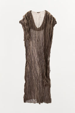 CREASED-EFFECT RAMIE TUNIC DRESS - Zara фото 5