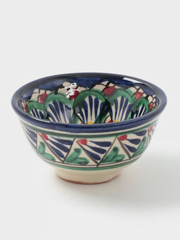 Пиала узбекская Риштанская Керамика «Узоры», 110 мл, d=8.5 см, синяя МИКС