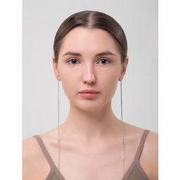 Серьги висячие Макси, цвет серебро, 23 см - Qf фото 5