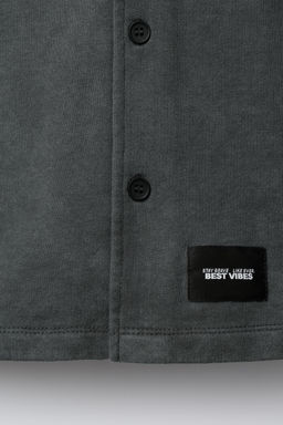 WASHED-EFFECT DOUBLE SLEEVE FLEECE SHIRT - Zara фото 4