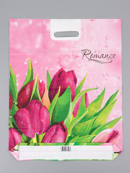 Цена за 25 шт. Пакет "Romance, полиэтиленовый с вырубной ручкой проруб. 41х51х4 80 мкм