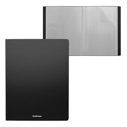 Цена за 4 шт. Папка файловая пластиковая ErichKrause Matt Classic, c 30 карманами, A4, черный (в пакете по 4 шт.)