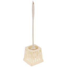 Ерш унитазный пластмассовый со съемной ручкой "Календула" 48см, с подставкой 13х13см h12,2см, ванильный (Китай)