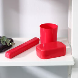 Дорожный набор, 3 предмета, мыльница, стакан, футляр для зубной щётки, МИКС