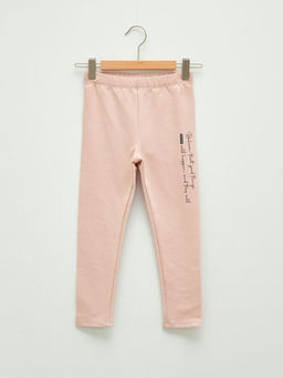 Beli Lastikli Bask?l? K?z ?ocuk Uzun Tayt