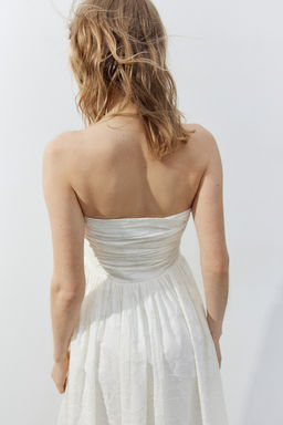 Vestido bandeau en tejido jacquard - H&m фото 3