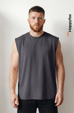 Мужская футболка оверсайз без рукавов Happyfox - Happy fox фото 22