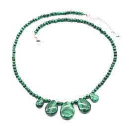 Колье с натуральным малахитом, 45см Радуга камня