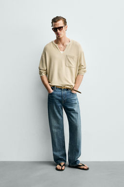 CAMISETA POLO ESTRUCTURA / Crudo