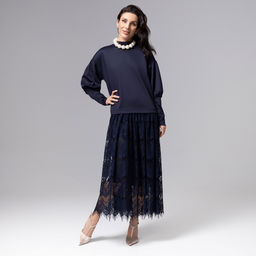 Платье комбинированное с кружевом, История в кружевах / Новый год - Charutti фото 2