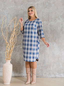 Платье 1356 голубая клетка - Novita фото 5