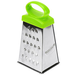 Терка из нержавеющей стали четырехгранная пластмассовая ручка 12,5см, основание 6,5х5см (Китай) - Домашняя мода фото 2