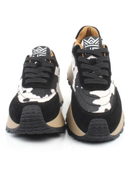 04-PDH362-3 BLACK Кроссовки демисезонные женские (натуральная замша, натуральная кожа)