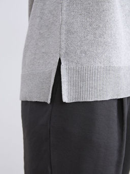 Bisiklet Yaka Desenli Kad?n Triko Kazak