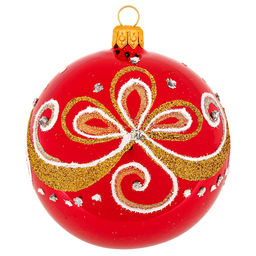 Елочная игрушка шар стеклянная Флер д8,5см, цвета микс, ручная художественная роспись, подарочная упаковка (Россия) - Домашняя мода фото 3