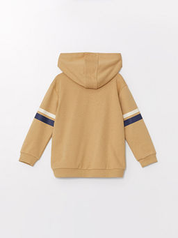 Kap??onlu Uzun Kol Bask?l? Erkek Bebek Fermuarl? Sweatshirt - Waikiki фото 3