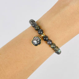 Браслет из Лабрадора с перламутровой подвеской 15 см