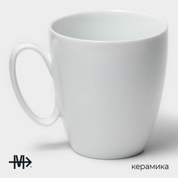 Кружка Magistro White gloss, 400 мл, фарфор, белая  фото 2