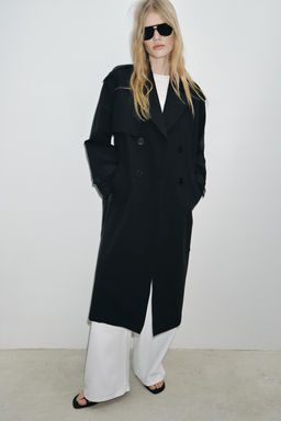 LONG WINDPROOF WATER-REPELLENT TRENCH COAT WITH BELT - Zara фото 2