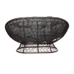 Диван садовый «Мамасан», 164×104×75 см, с искусственным ротангом, коричневый, с серой подушкой