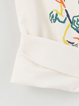 Bisiklet Yaka Bask?l? Uzun Kollu Erkek ?ocuk Sweatshirt - Waikiki фото 2