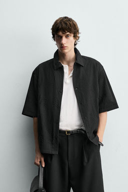 CAMISA JACQUARD BORDADO / Negro - Zara фото 2