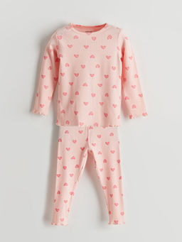 Kalp Bask?l? K?z Bebek Pijama Tak?m?