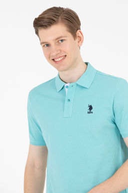 Мужская мятная футболка с воротником поло Basic - U.s. polo assn фото 2