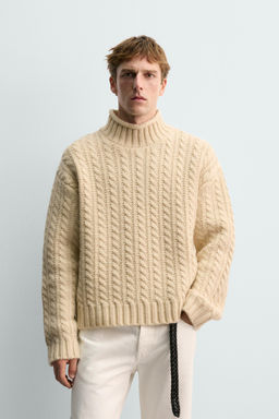 AARON LEVINE X ZARA CABLE KNIT WOOL JUMPER