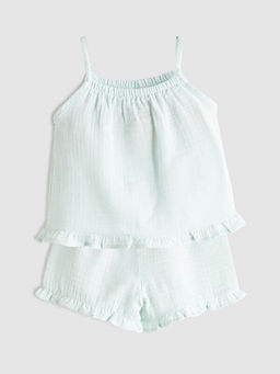 Nak??l? K?z ?ocuk Bluz ve ?ort 2li