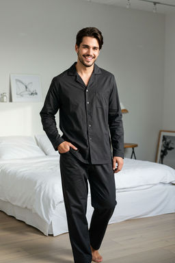 TRENDYOL MAN Siyah More Sustainable Ince Dokuma Pijama Tak?m? TMNAW25PT00056