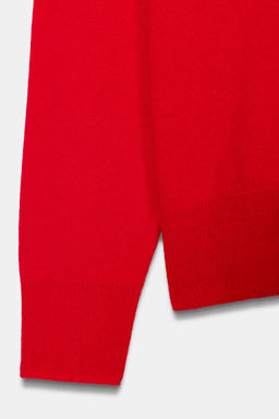 JERSEY 100% LANA EXTRASUAVE ESCOTE PICO / Rojo - Zara фото 7