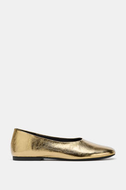LAMINATED LEATHER BALLERINAS - Zara фото 4
