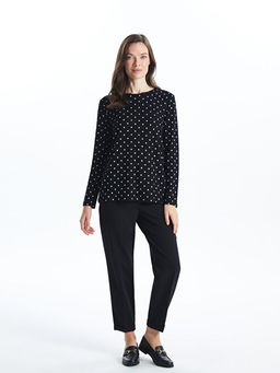 Bisiklet Yaka Desenli Kad?n Bluz