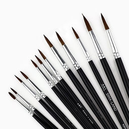 Кисть для рисования, пони круглые, набор 12 шт. № 1.2,3.4,5.6,7.8,9.10,11.12«Климт»