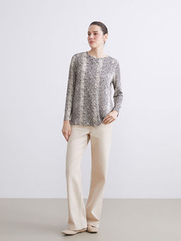 Bisiklet Yaka Desenli Bluz