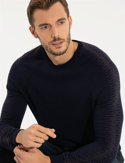 Lacivert Slim Fit Bisiklet Yaka Triko Kazak - Pierre cardin фото 2