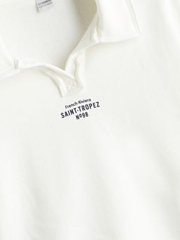 Polo Yaka K?z ?ocuk Kal?n Sweatshirt